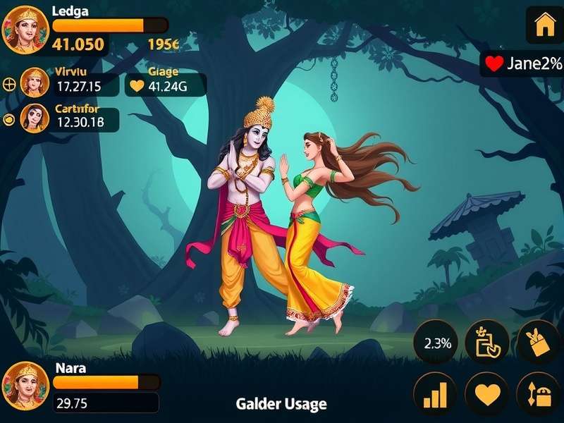 Krishna Radha Divine Union Character Art